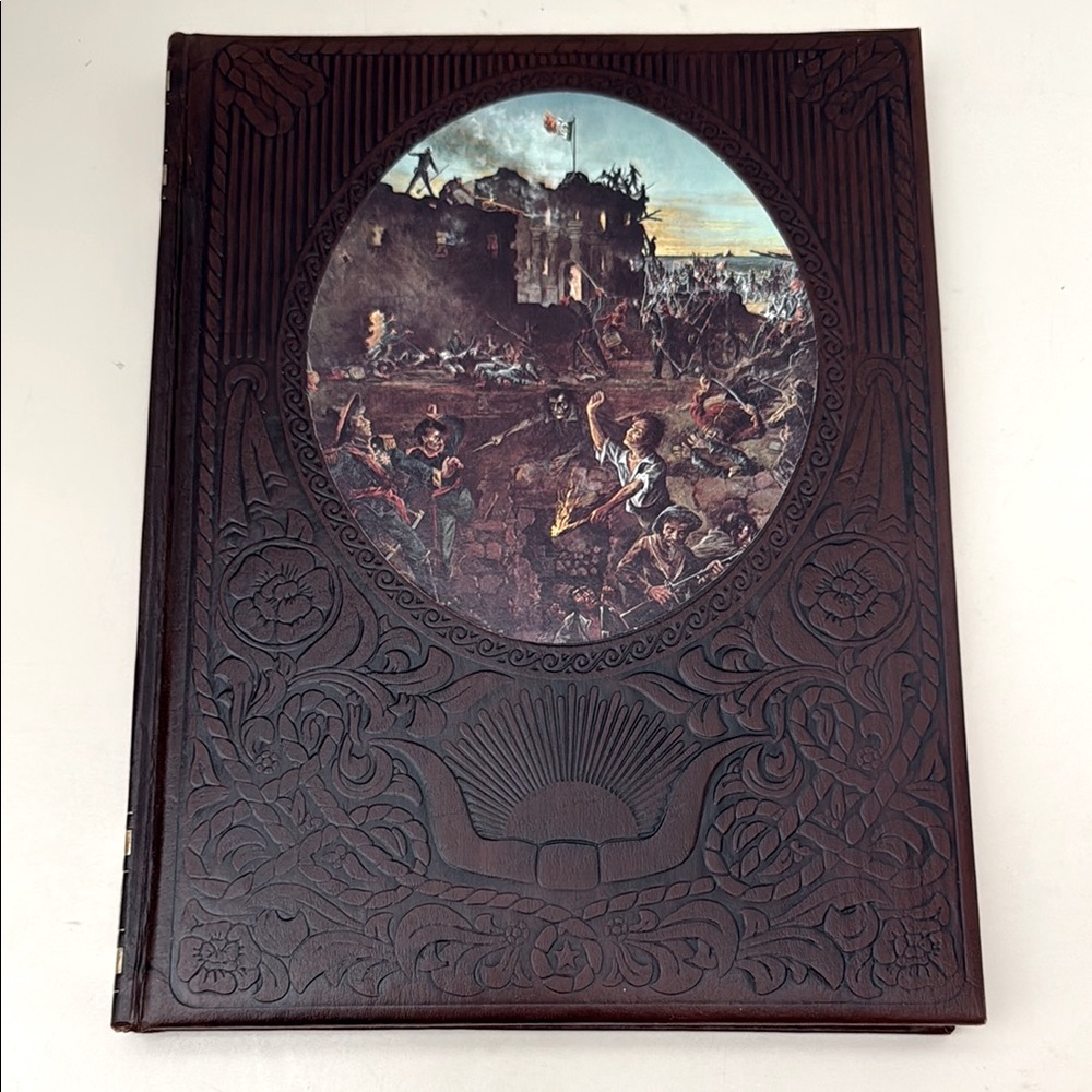 The Texans Time Life Books The Old West Series Embossed Leather Look Book Vtg